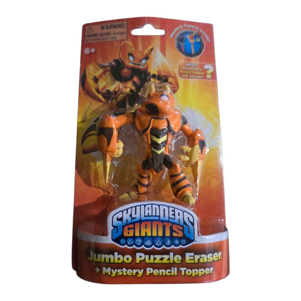 Skylanders Giants Jumbo Puzzle Eraser & Mystery Pencil Topper 2012 NOS